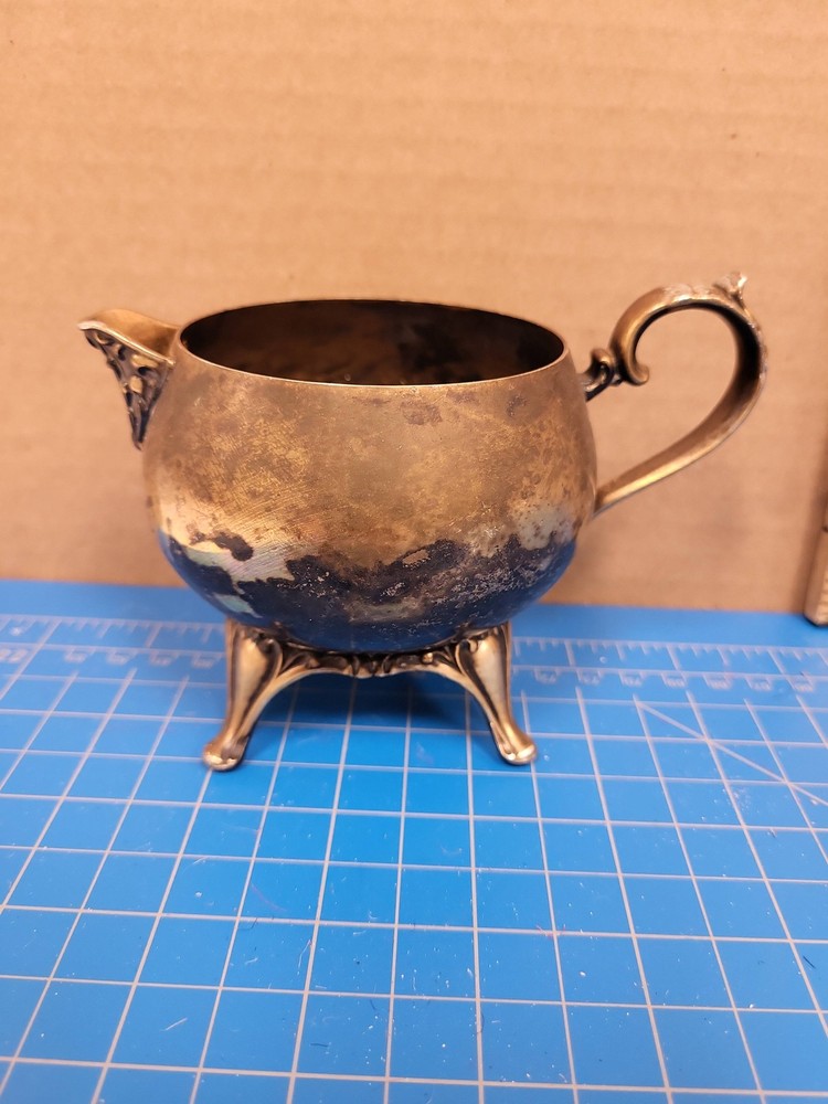 Silver Plated Creamer Vintage Small Pitcher Footed Server Tableware Decor 5.5"