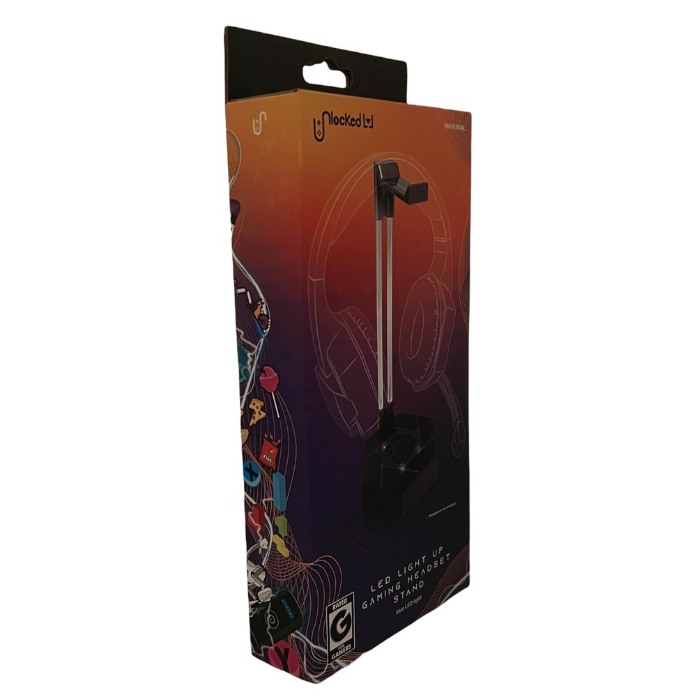 LED Light Up Gaming Headset Stand Blue Light USB Connector