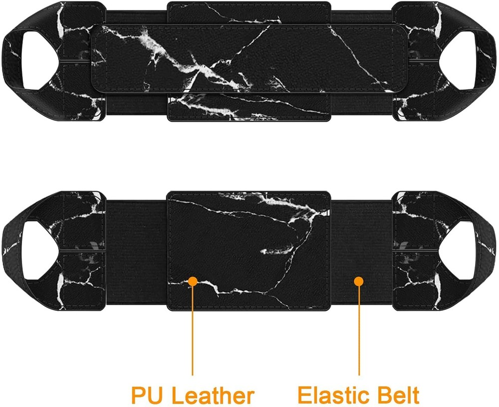 Universal Portable Tablet Hand Strap Holder Leather Handle Grip w Elastic Belt