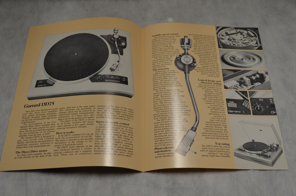 10 Data Sheets/Foldouts- Garrard &1 Foldout- Ferrograph. England. 1970s. Mint-