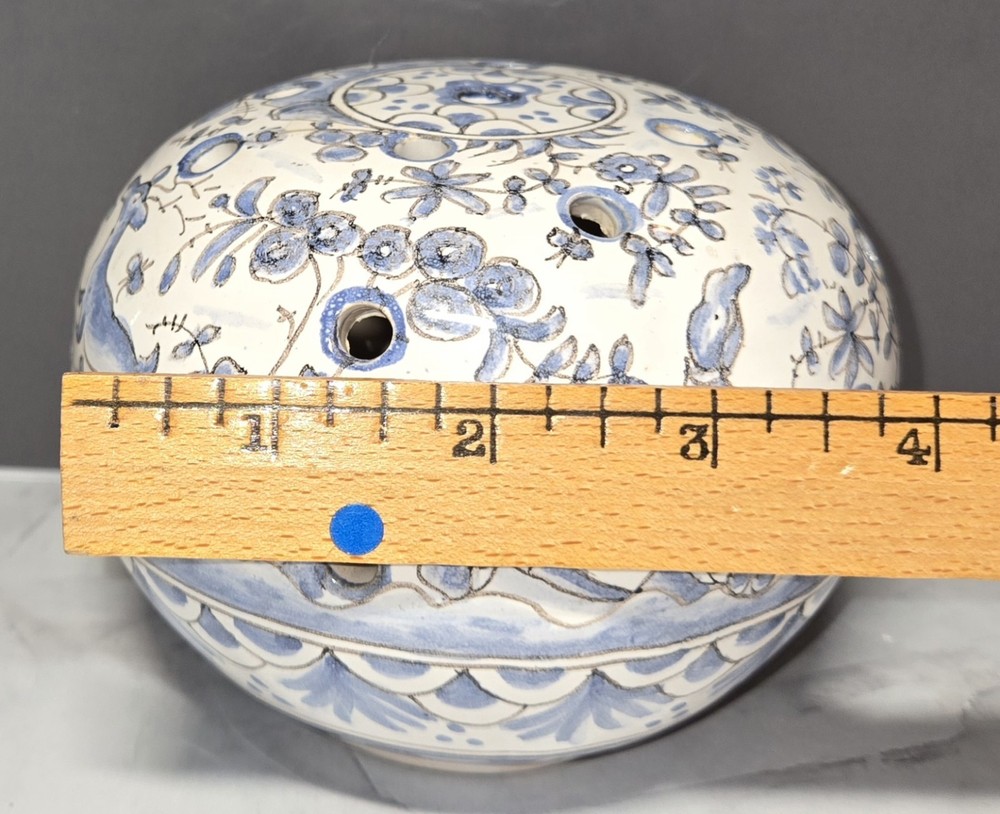 Portugese Blue And White Ceramic Incense Holder