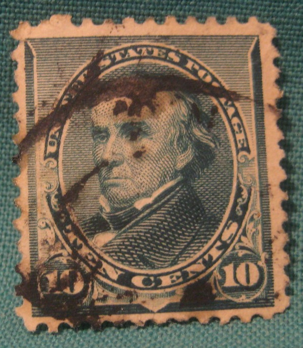 10c Daniel Webster-Used Single-Scott #226-Issued 1890-93-Light Cancel-#2