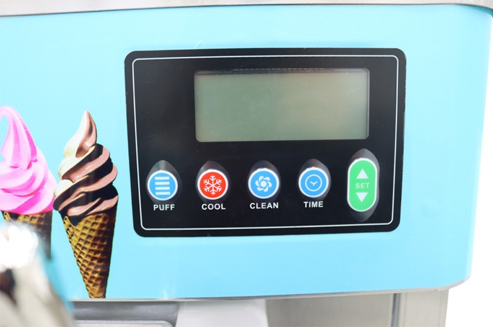 3 Flavors Soft Ice Cream Machine 20-30L/h Output Capacity LCD Display Controller
