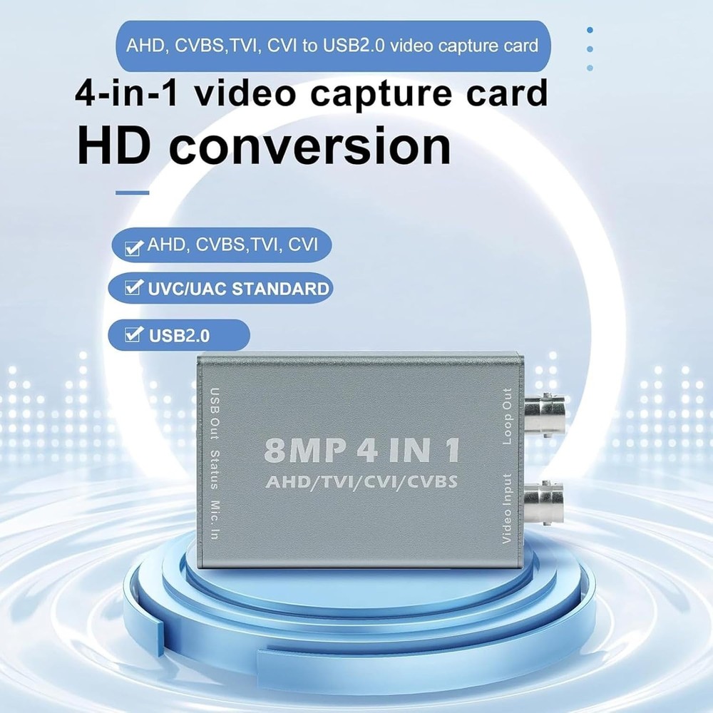 BNC CVBS/AHD/CVI/TVI to USB Capture Card BNC Encoder