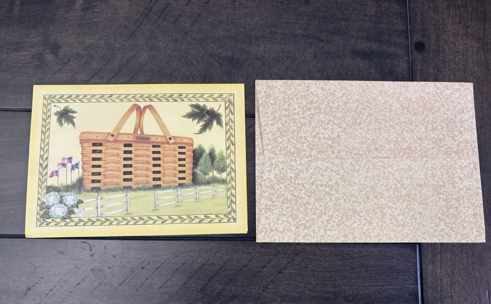 Longaberger Blank Greeting Card  (1 Card)  With Envelope