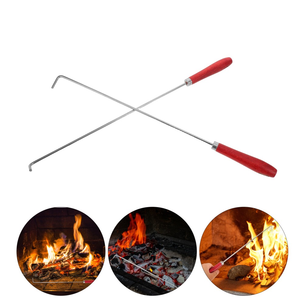 2 Pcs Fire Pit Tools Poker Stick Bonfire Campfire Accessories Kit