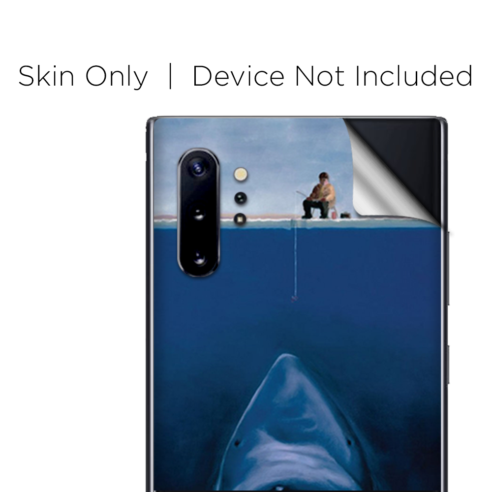 Skins Decal Wrap for Samsung Note 10 Plus Jaws Great White Under Boat