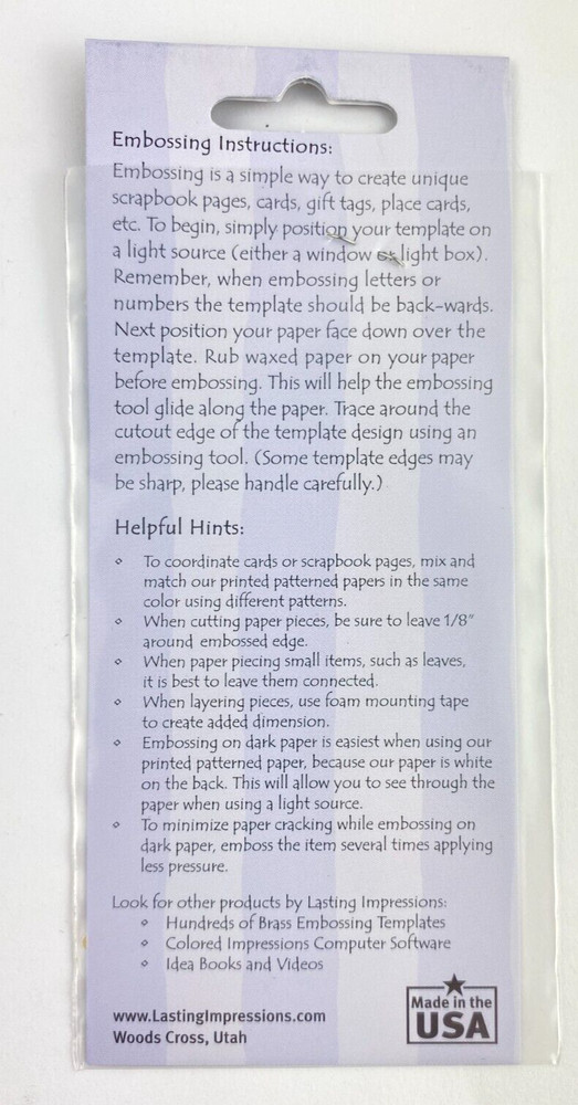 Lasting Impressions Embossing Template Brass Stencil - Footprints i155