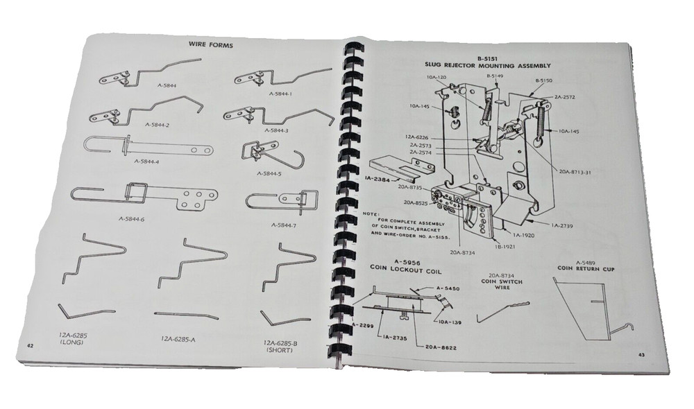 1963 Williams Pinball Parts Catalog