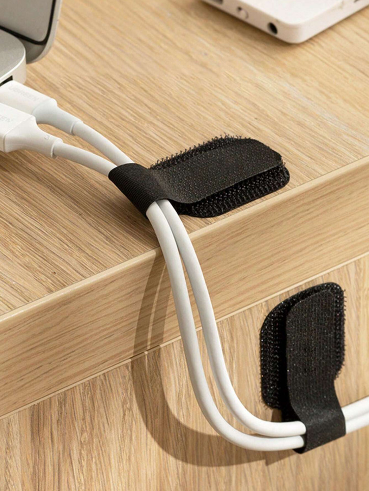 10pcs Hook & Loop Cable Organizer Straps – Wire Management for Home & Office