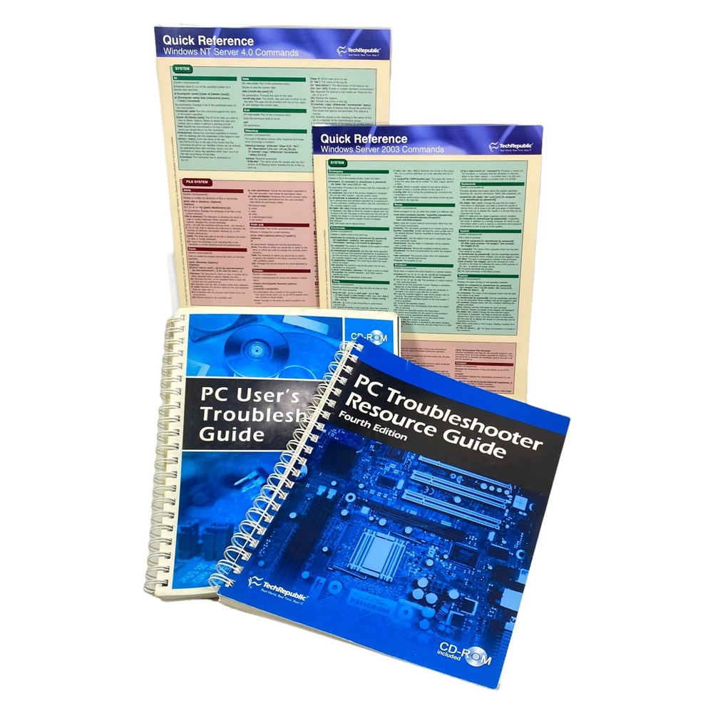 TechRepublic Win Server NT/2003 Quick Reference Commands PC Troubleshooter Guide