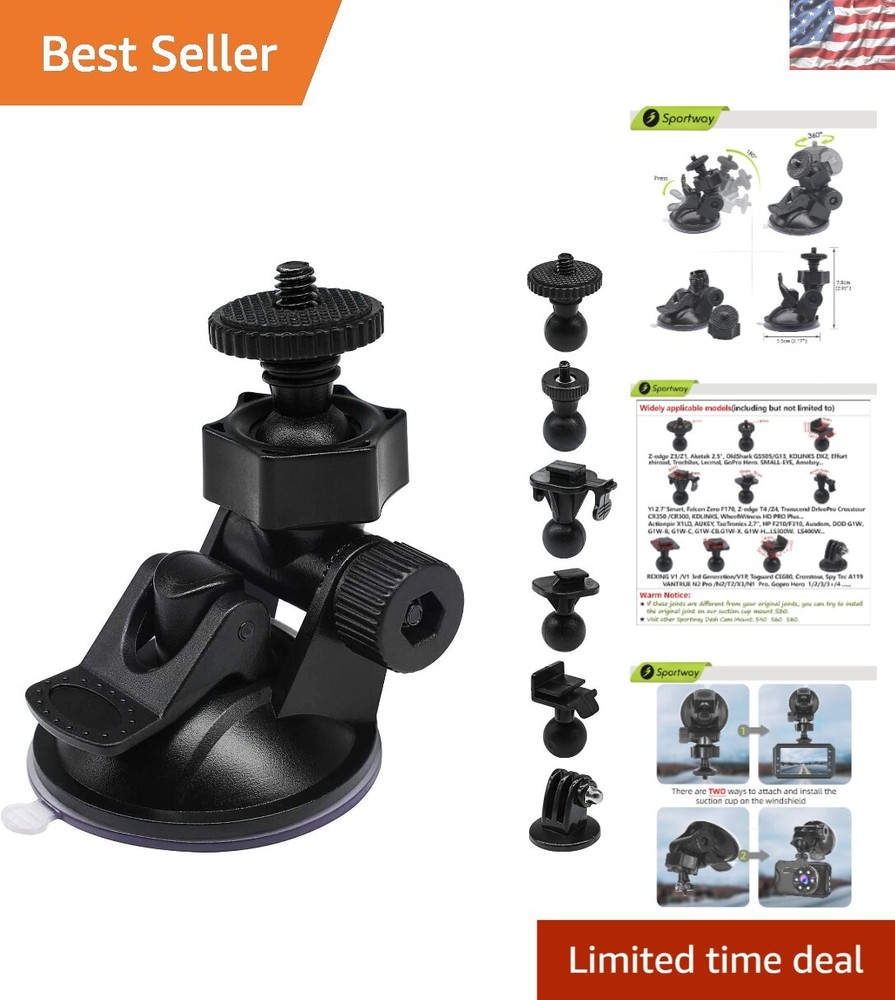 Universal Dash Cam Mount with 10pcs Joints – Easy Installation and Adjustability
