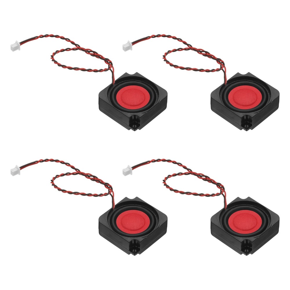 2W 8Ω Mini Speaker, 4PCS Full-Range Portable Micro Loudspeaker, Black Red