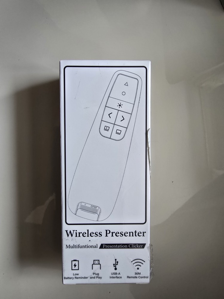 Wireless Presenter Remote Clicker | Laser Pointer | USB-A | 30M Range