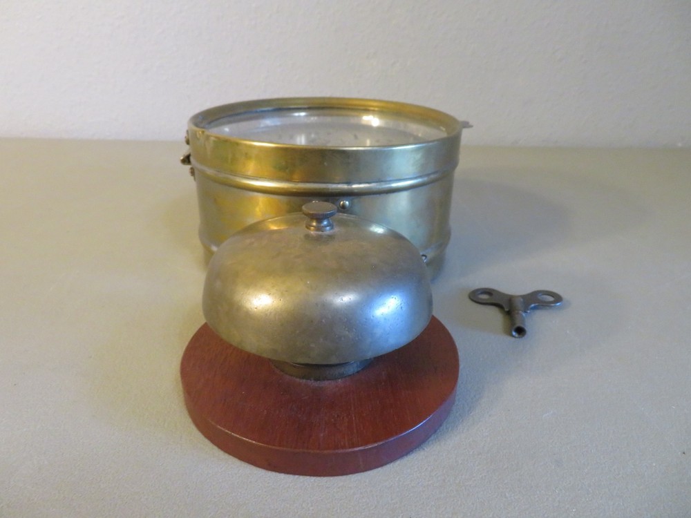 ANTIQUE SETH THOMAS BRASS SHIPS CLOCK WITH EXTERNAL BELL TESTED NICE!