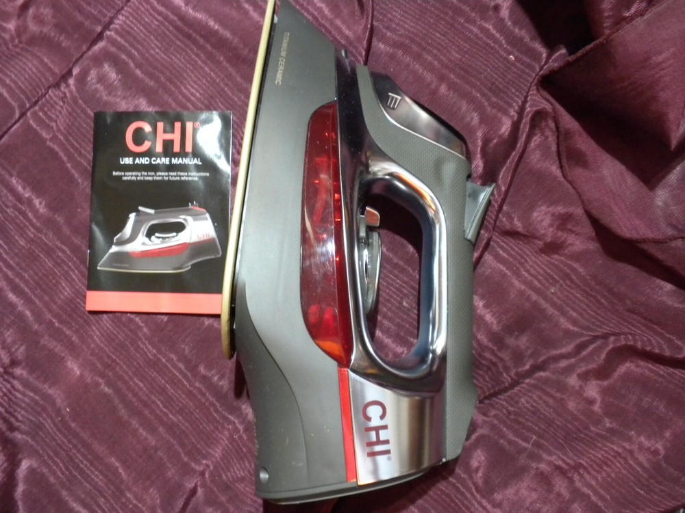 CHI Electronic Iron with 8' Retractable Cord - Titanium Infused Ceramic Plate