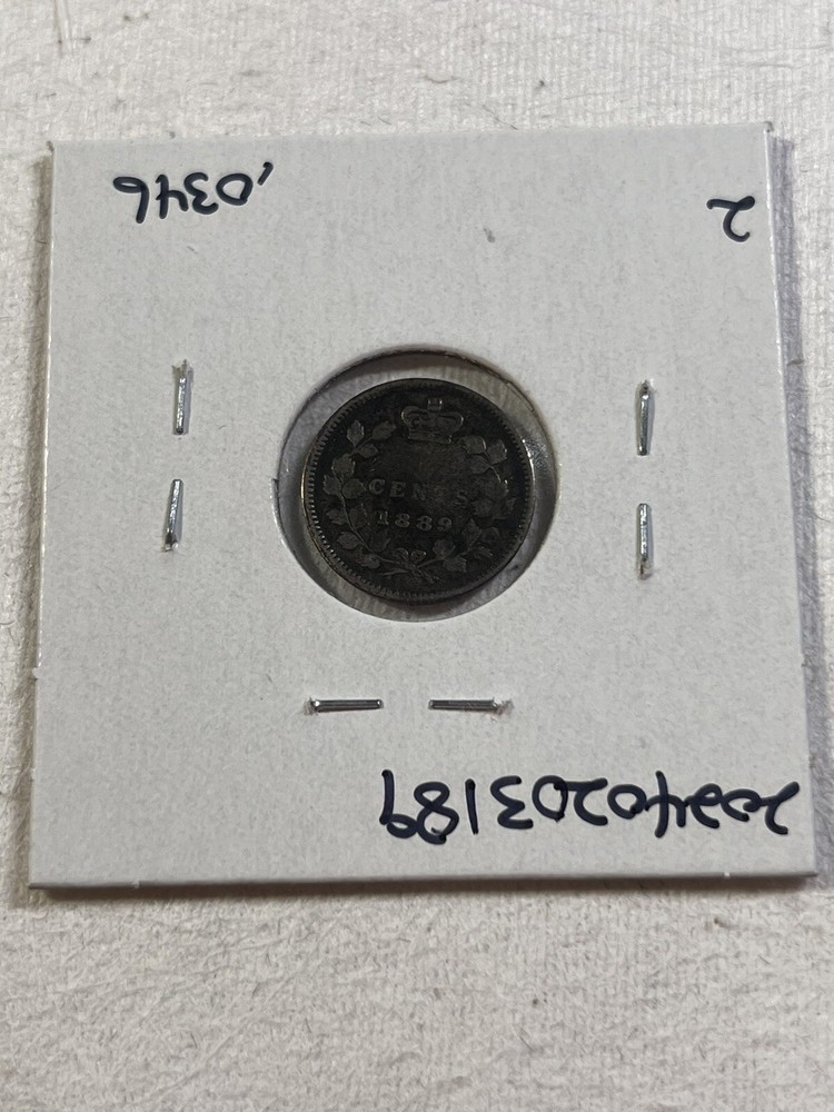 1889 Canada 5 Cents Small Silver Coin