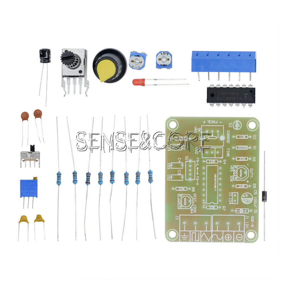 ICL8038 Function Signal Generator Modules Sine Square Triangle Wave Output KITS-