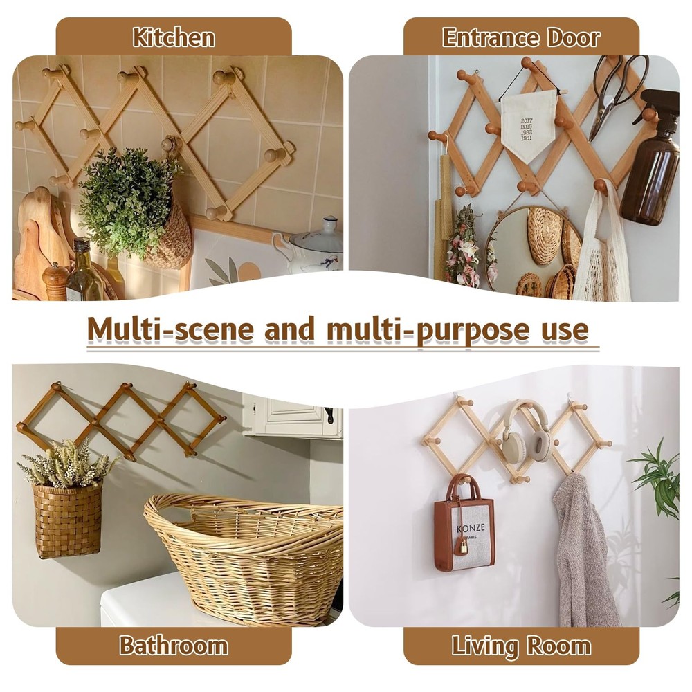 Tnstbiee Rustic Adjustable Hanging Small, Herb Drying Rack-Diamond Telescopic