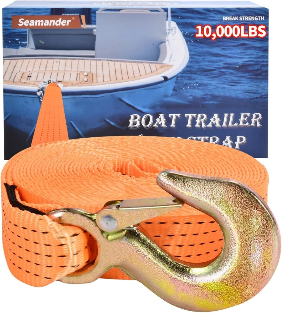 Boat Trailer Winch Strap with Hook,Heavy Duty Winch Strap Suitable for Towing...