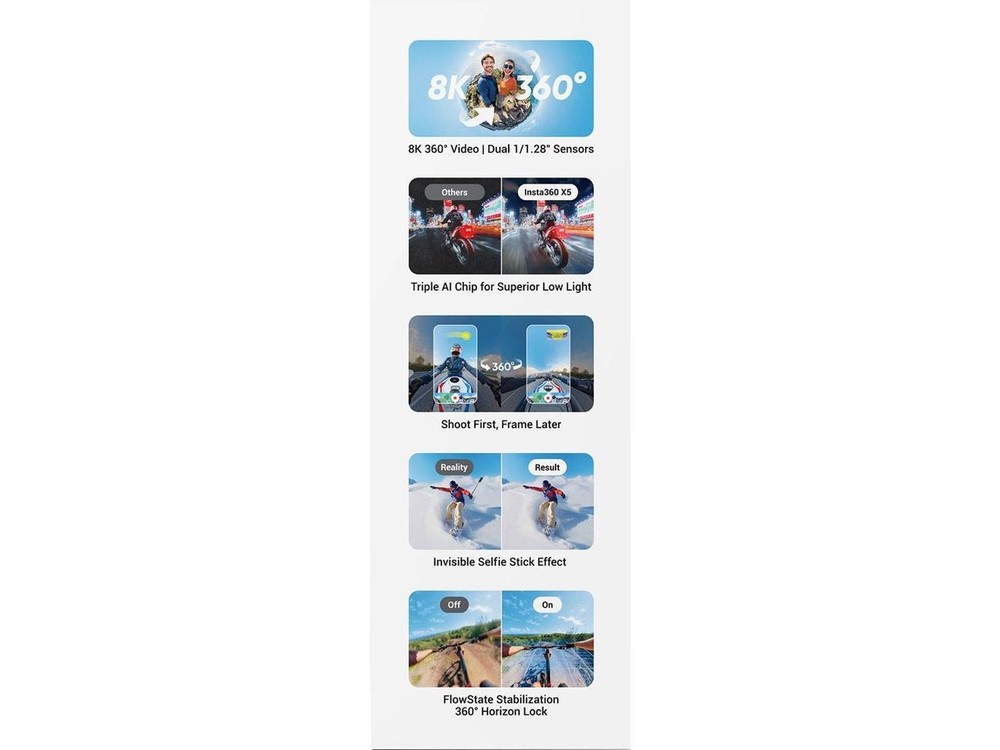 Insta360 X5 8K 360 Action Camera Essentials Bundle #CINSAAHA_X504