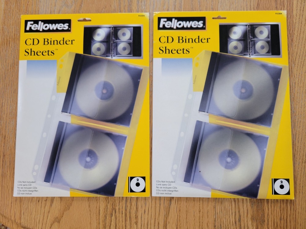 Fellowes CD Binder Sheets 2-Packs 19 Total Sheets