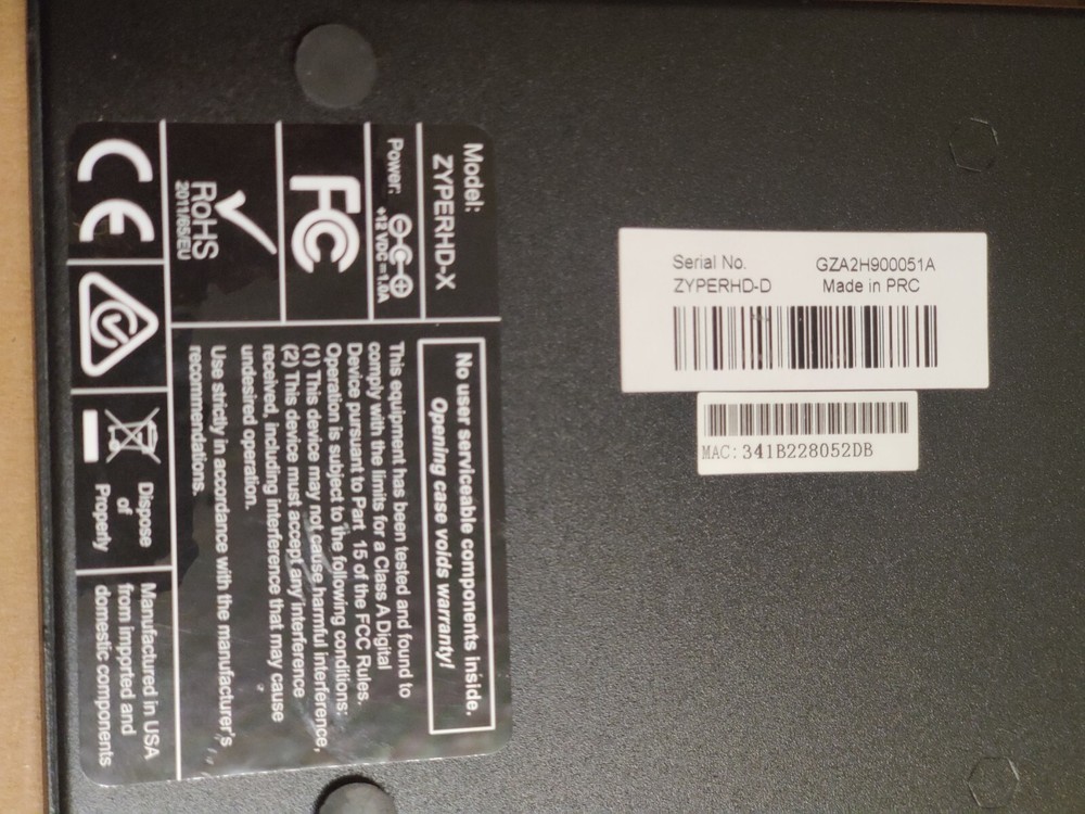 ZeeVee ZYPERHD-X ZyPerHD Digital Video Distribution Decoder