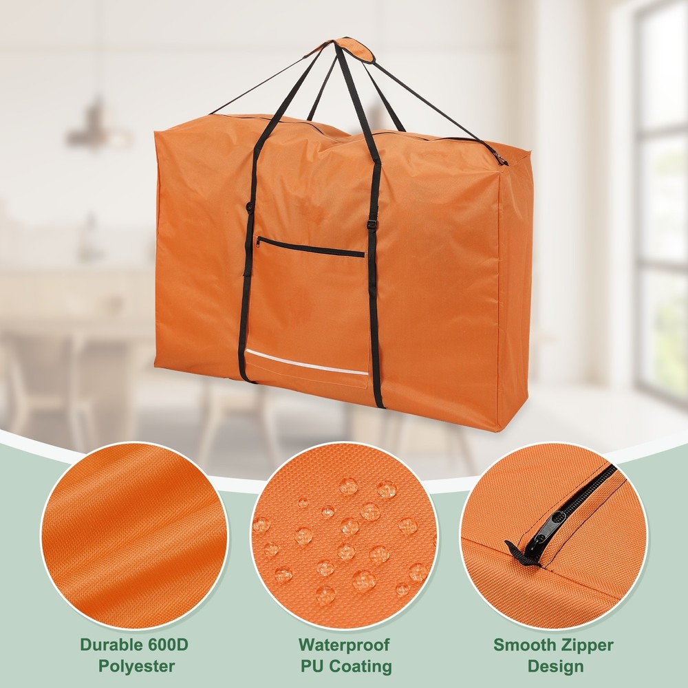 600D Folding Table Storage Bag with Handle 43" x 29" x 11" Orange