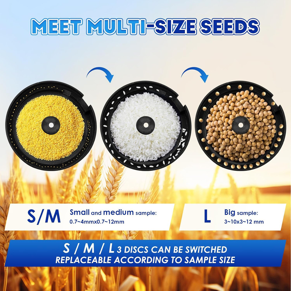 Adjustable Speed 3-Plate Touchscreen Seed Counter with Data Storage