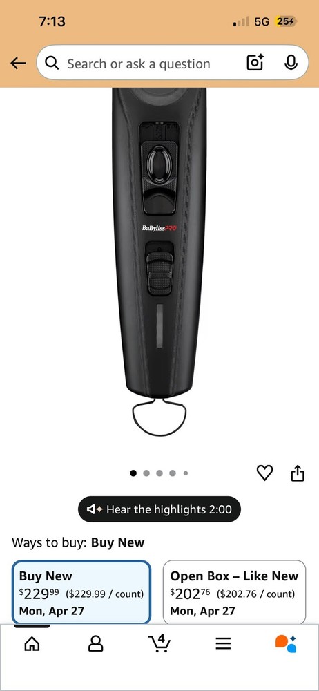 Babyliss Pro FX3 Cordless Adjustable Clipper - Black And Red