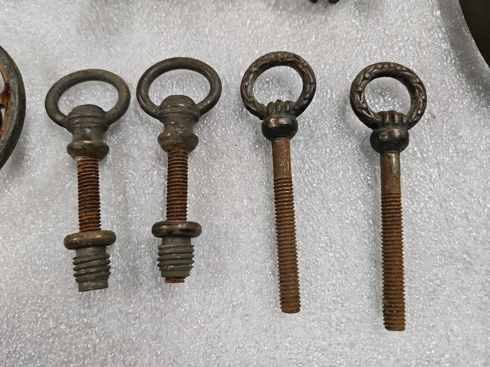Antique Hardware Morris Chair, Mirror Pivots, Radiator Knobs, Ornate Inv#E162