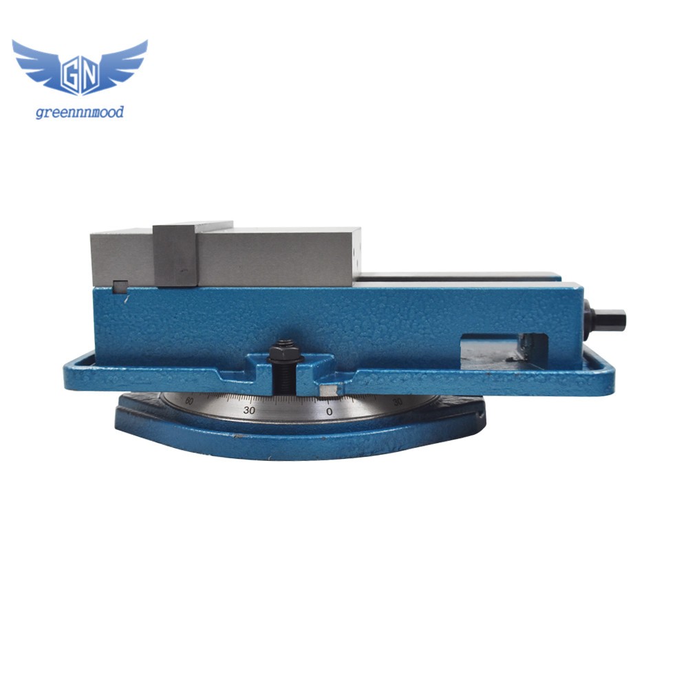 5" Milling Machine Lockdown Vise Swiveling Base Bench Top Hardened Base