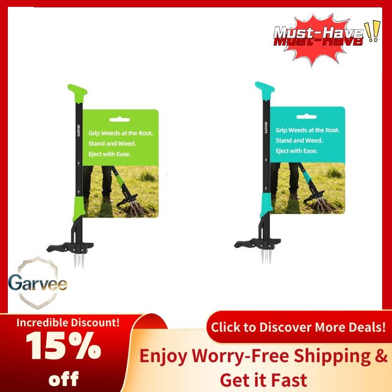 No Bending Weed Puller 40" Long Handle 4-Claw with Ejector Easy-Eject Remover