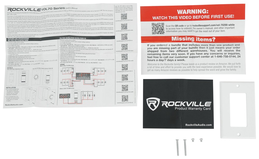 3 Rockville VOL70200 White 200w 70v Wall Volume Controls Zone Controller Boxes