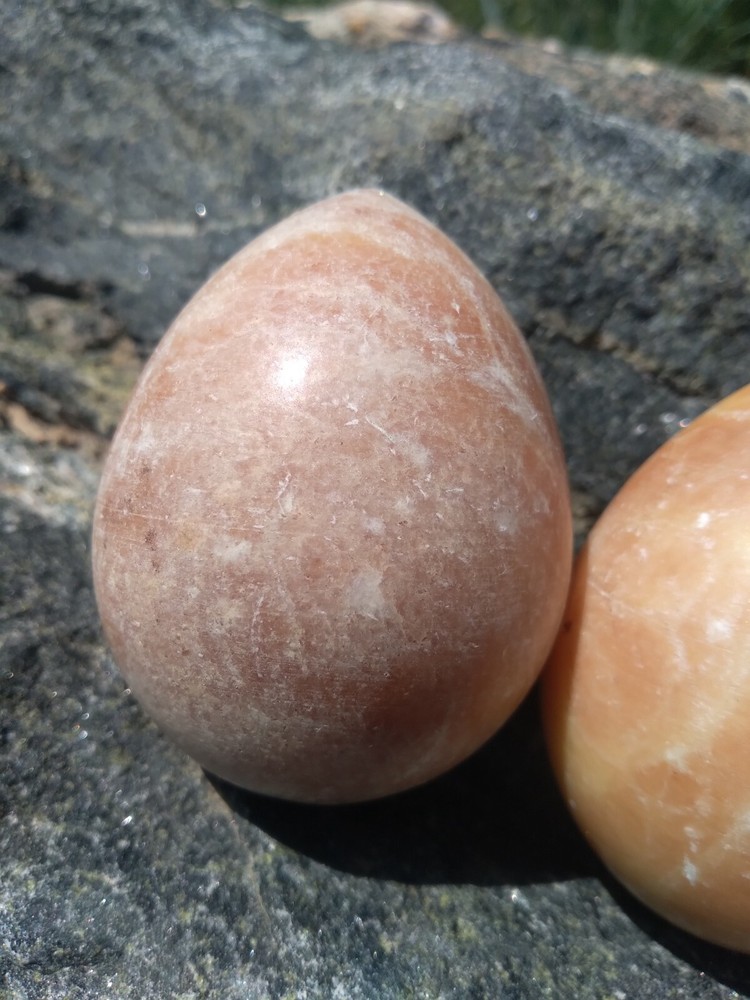 MATTE Peach Cream Marble Stone Egg Easter Orange