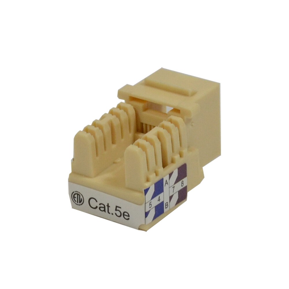 25 pack lot Keystone Jack Cat5e Network Ethernet 110 Punchdown 8P8C Ivory