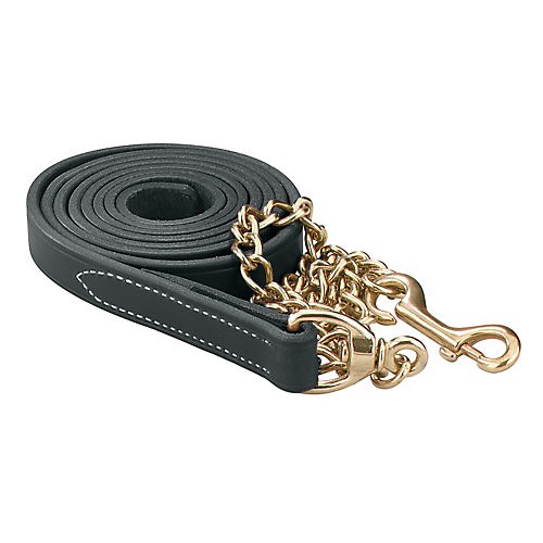 Perris 7Ft Leather Lead with Chain