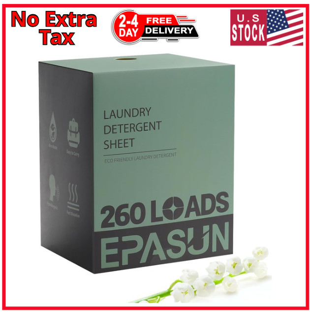 Laundry Detergent Sheets 260 Loads, Fresh Scent, Eco-Friendly Liquidless Soap...