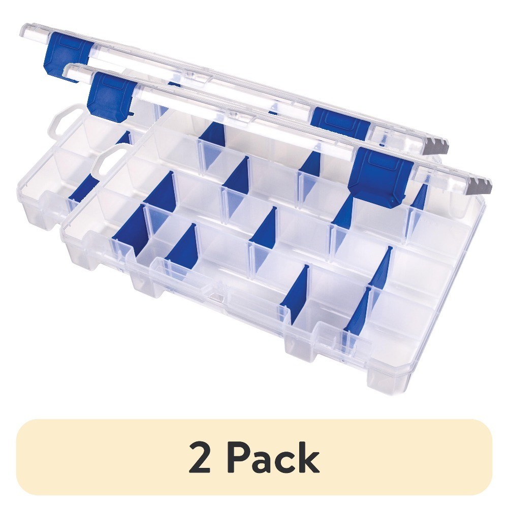 2-Pack 24-Compartment Storage Organizer Box with Removable Dividers and Rust