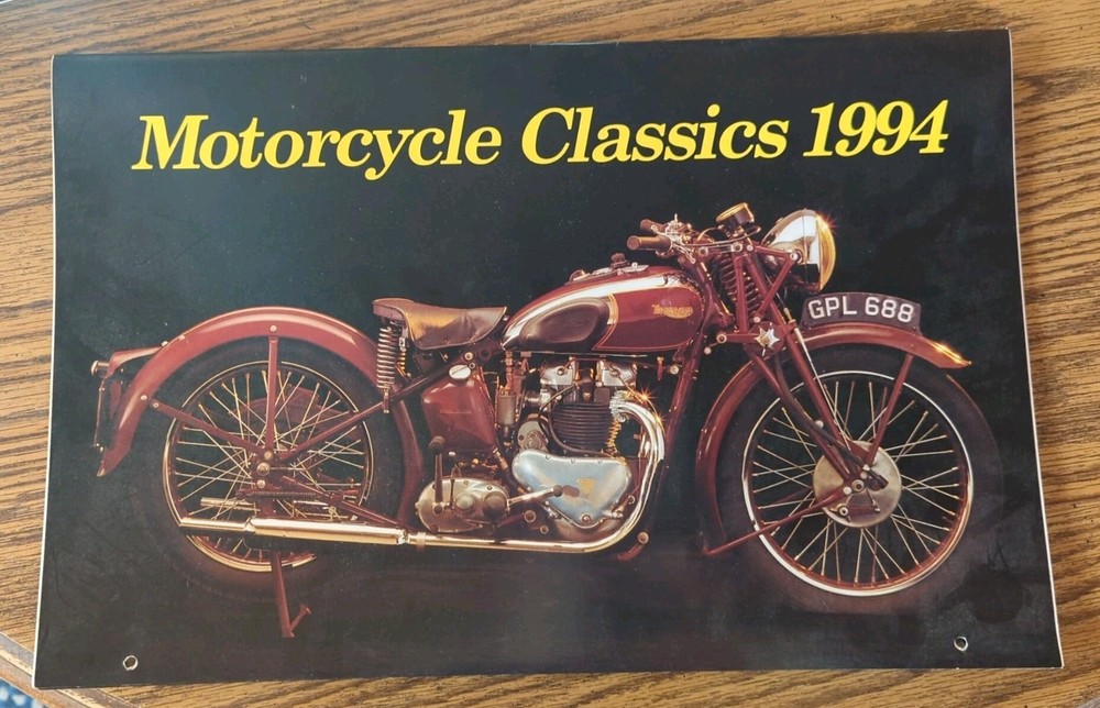 Vintage 1994 Motorcycle Classics Calendar