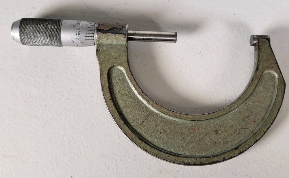 Fowler Helios Micrometer, 2” - 3" Range .0001 Ratcheting Locking Vintage