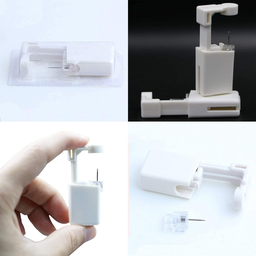 2 Pack Disposable Self Nose Piercing Tool With 10Pc Nose Rings Nose Piercing Kit