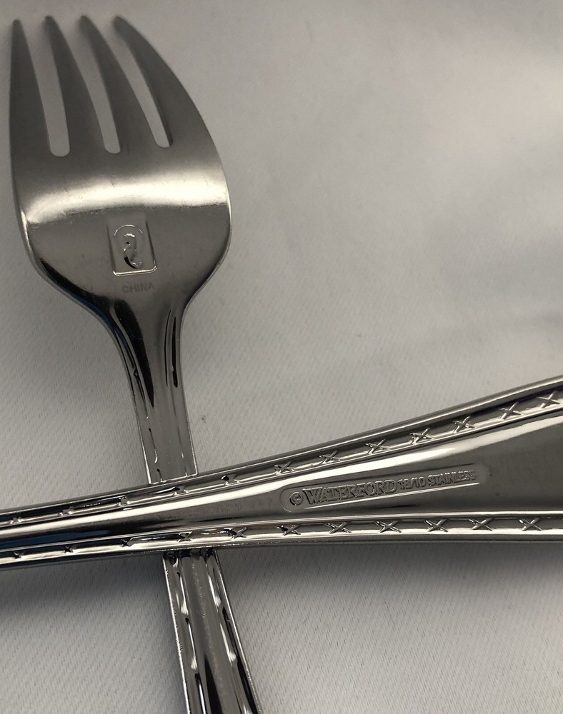 WATERFORD - POWERSCOURT - STAINLESS - 4 DINNER FORKS - FLATWARE - SILVERWARE
