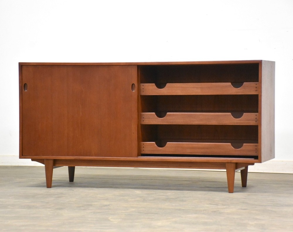 Refinished Ib Kofod Larsen 59” Teak Credenza
