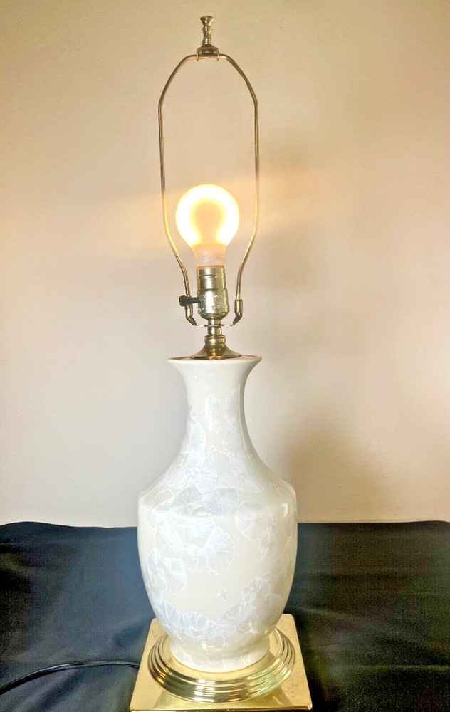Vintage Crystalline Glazed Ceramic Table Lamp
