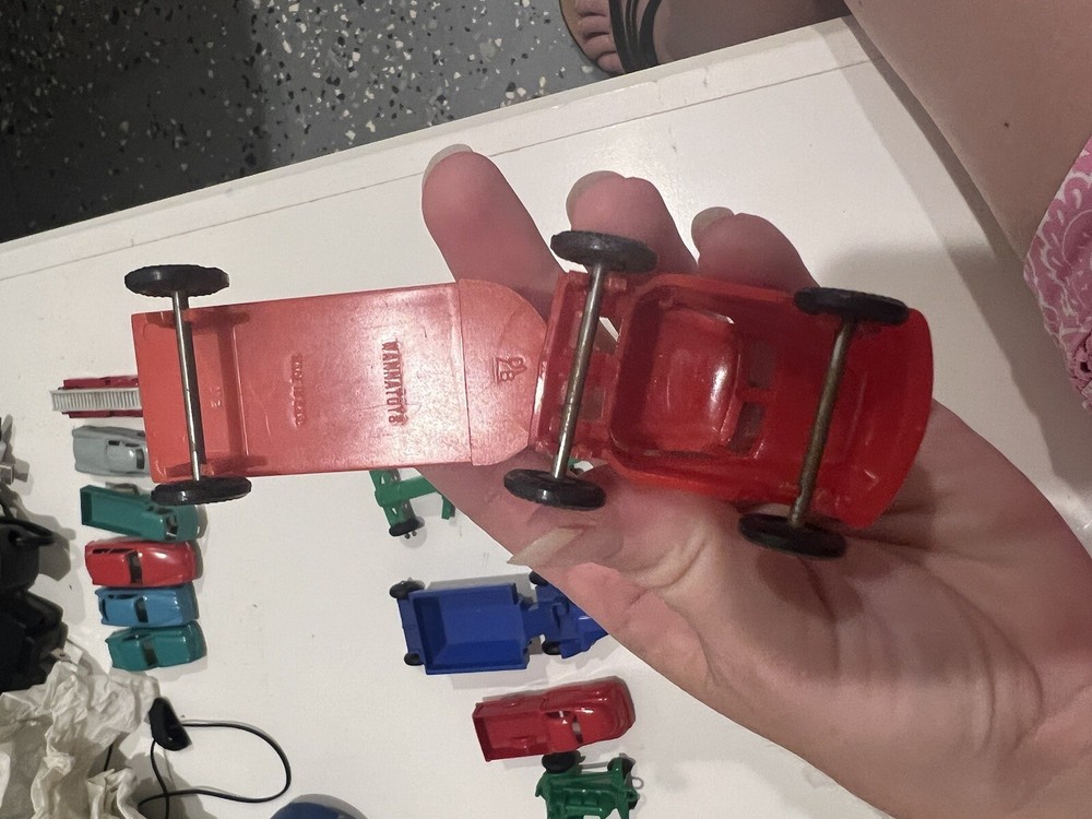 Vintage Plastic Farm Trucks from old scale Train Layout