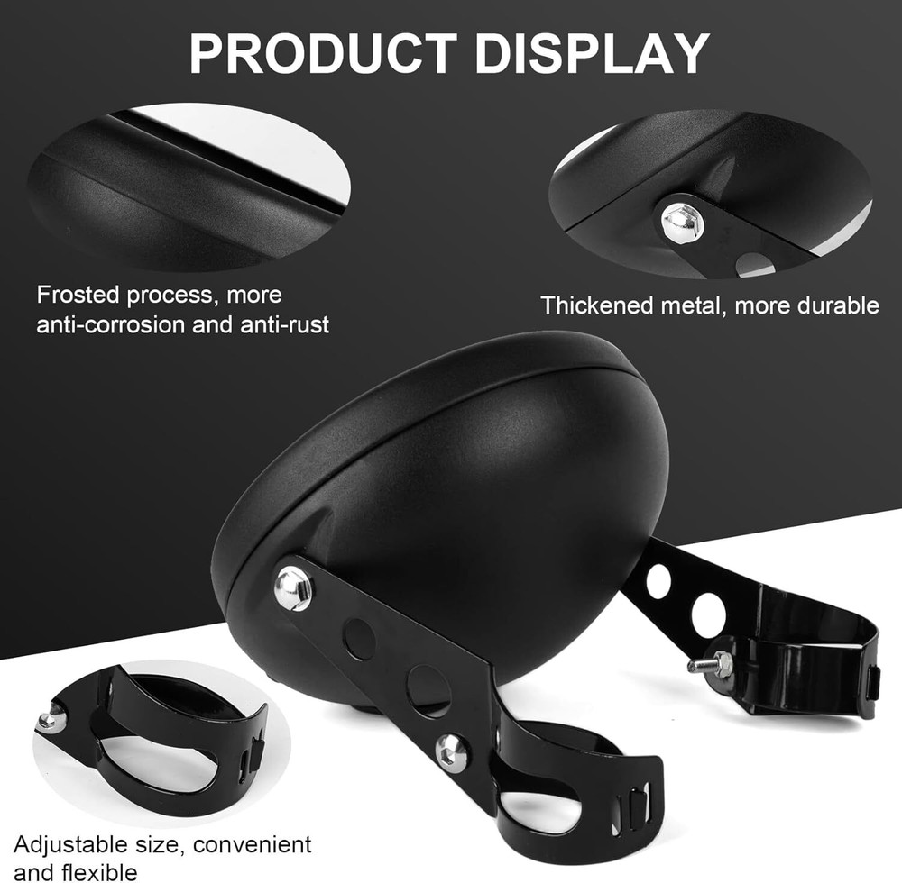 For 30-43mm Fork Tubes 7" Front Headlight Housing Bucket with Fork Brackets