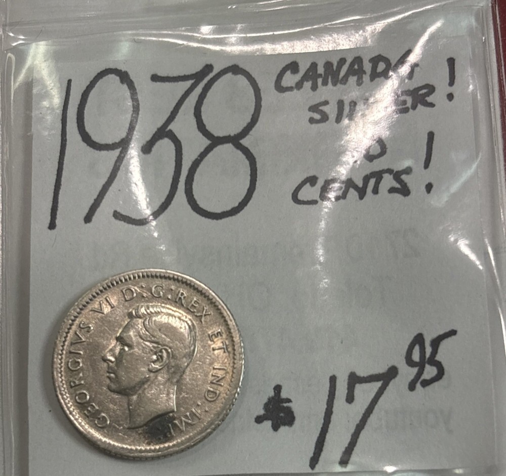 1938 Canada Silver! 10 Cents! ENN Coins