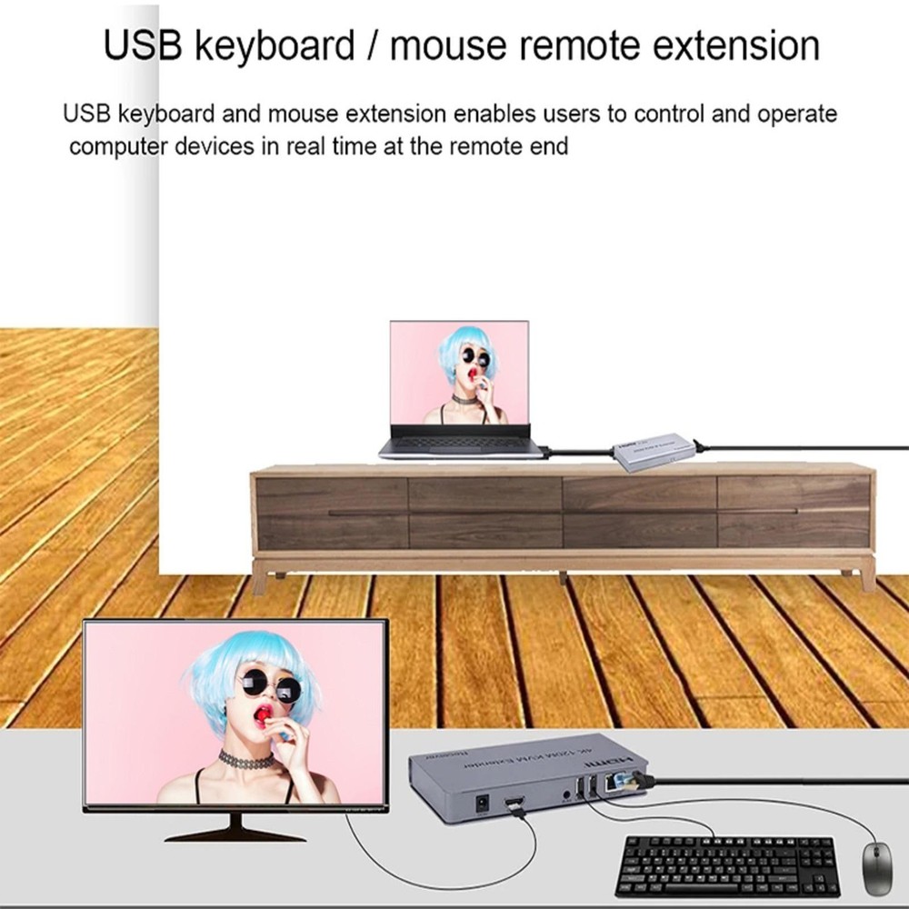 4K HDMI KVM Extender 120M 1080P HD No Delay Support USB KVM Extending Control A