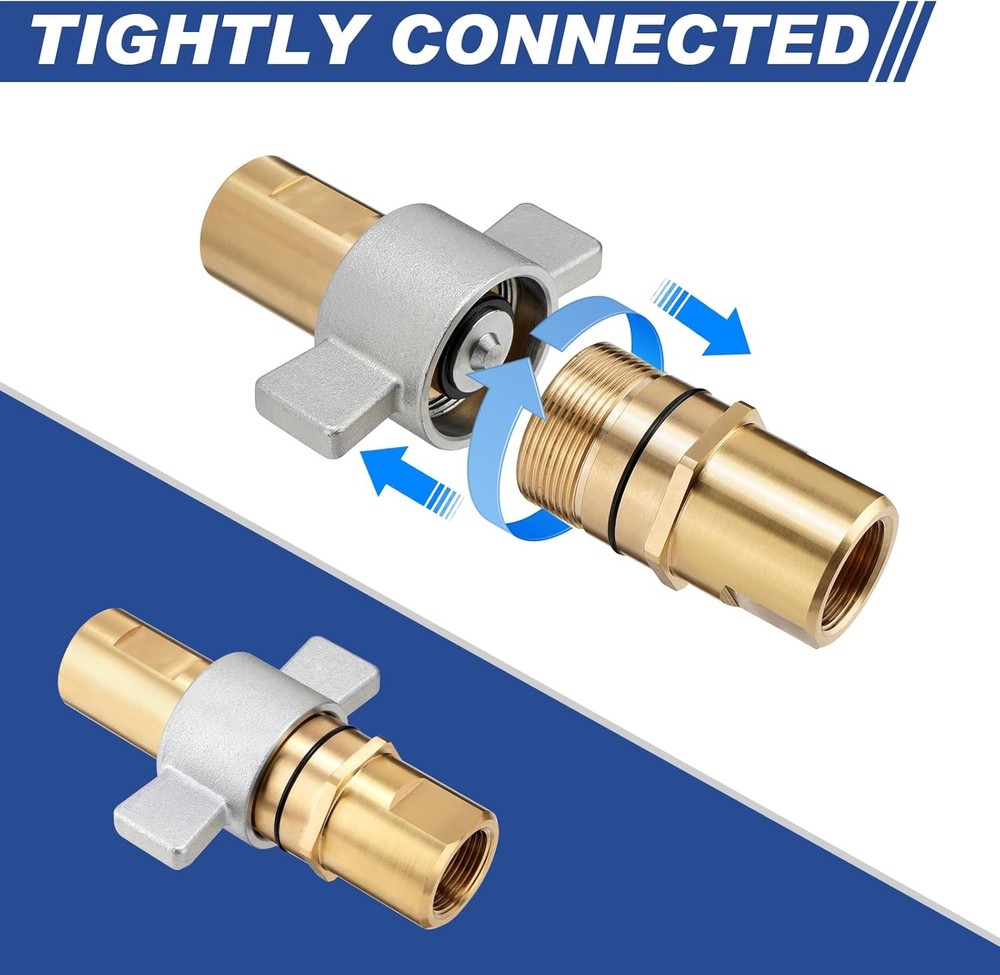 1pcs 1" NPT Wet-Line Wing Nut Hydraulic Quick Disconnect Coupler / Coupling Set